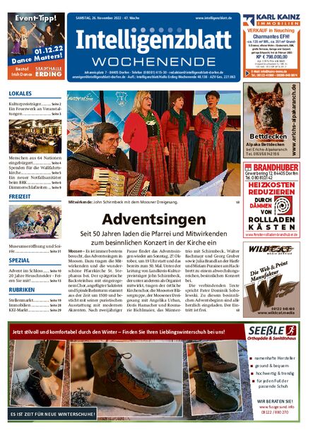 Intelligenzblatt Dorfen Wochenende vom 26.11.2022