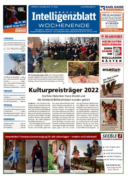 Intelligenzblatt Dorfen Wochenende vom 12.11.2022
